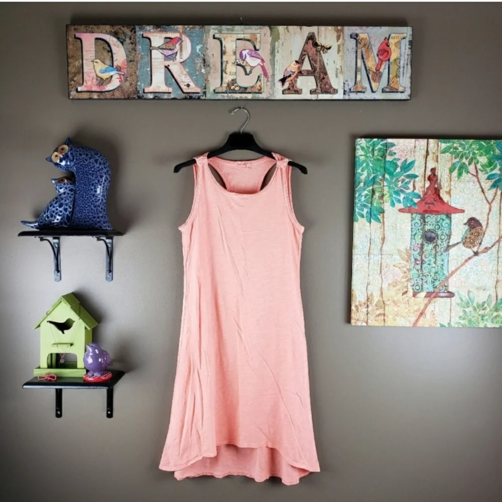 Fresh Produce peachy orange high low tank dress size medium
